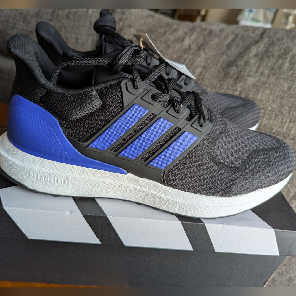 Adidas Men's Black and Blue Running Shoes